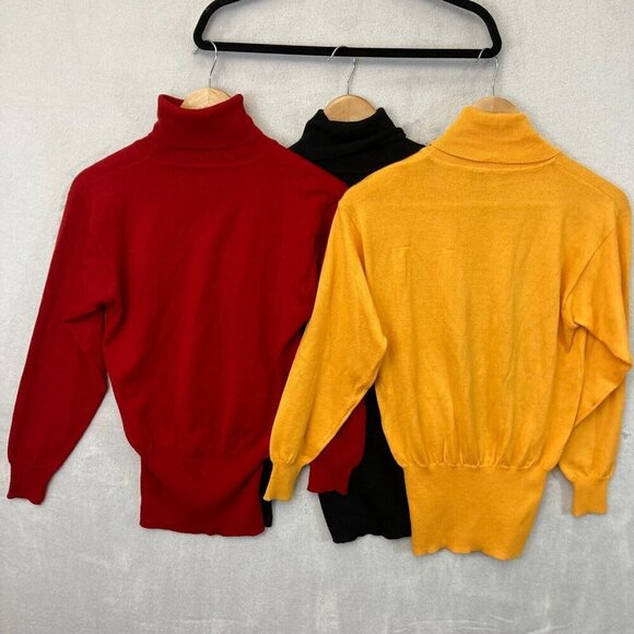 Vintage Lot of 3 Bogner Wool Blend Turtleneck Sweater Small S 80’s Ski Sporty - Picture 2 of 16